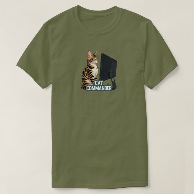 Camiseta Computador Comandante do Cat. Linux Bengal T-Shirt (Frente do Design)