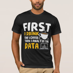 Camiseta Computador de Café do Analista de Dados de Compor