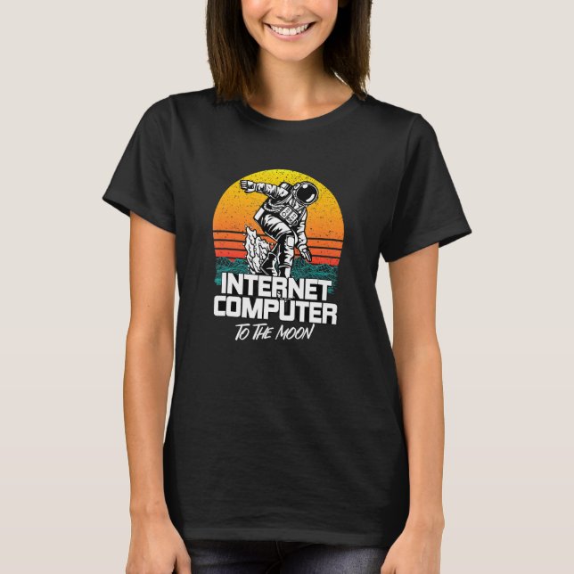 Camiseta Computador De Internet Para A Lua Icp Crypto Hodle (Frente)