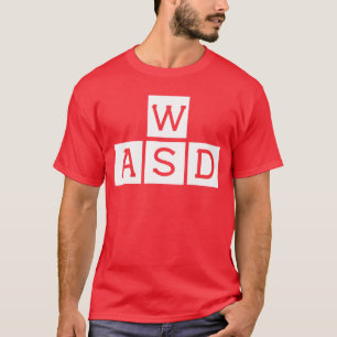 Camiseta Computador de Jogos Engraçado WASD Gamer vintage