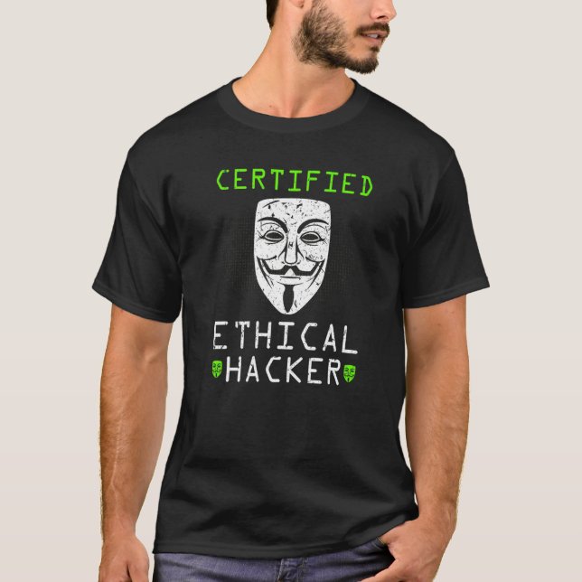 Camiseta Computador de segurança cibernética de hacker étic (Frente)
