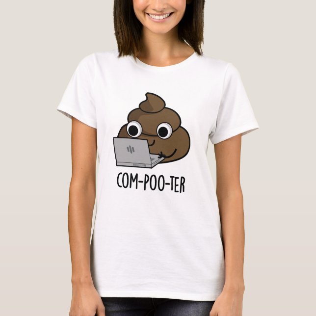 Camiseta Computador Engraçado Com Poo Pun (Frente)
