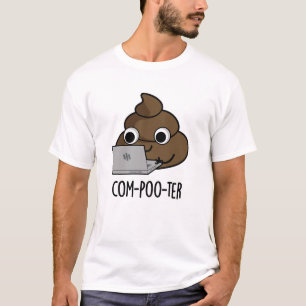 Camiseta Computador Engraçado Com Poo Pun