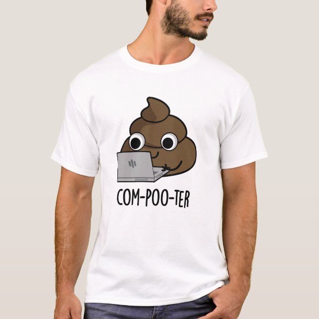 Camiseta Computador Engraçado Com Poo Pun (Frente)