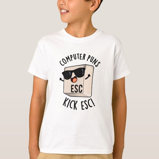 Camiseta Computador Executa Pó De Teclado Engraçado Esc (Frente)
