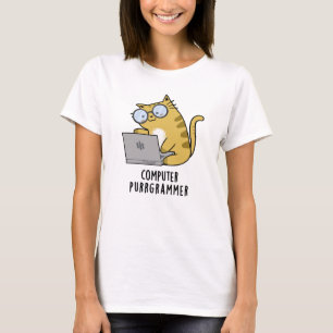 Camiseta Computador Purr-grammer - Gato Engraçado