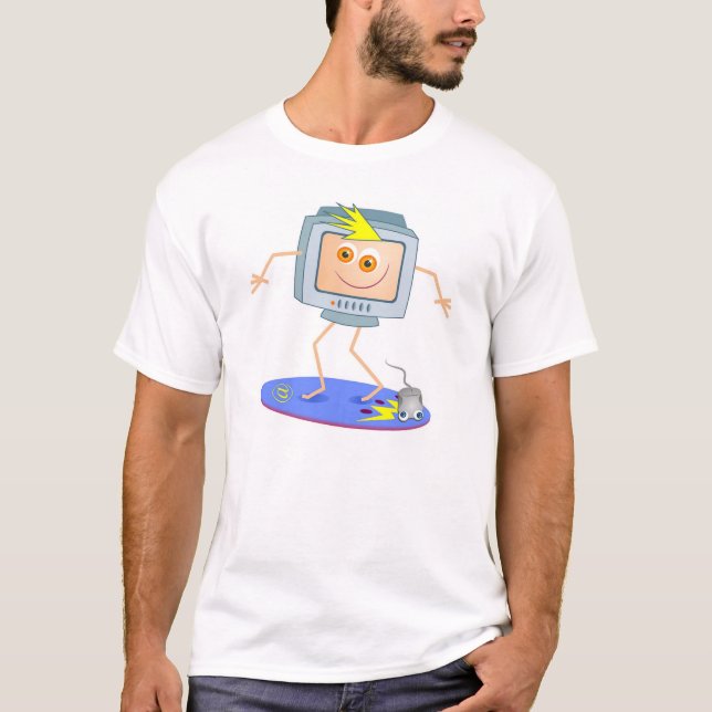 Camiseta Computador que surfa a rede (Frente)