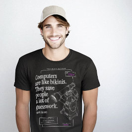 Camiseta Computadores Bikinis Funny Tech Cote Desenho de Pa