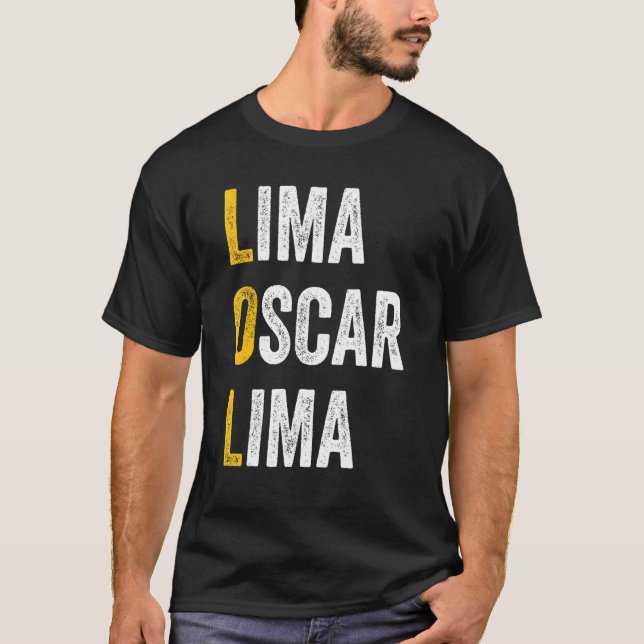 Camiseta Computer Chat Shortcuts Lima Oscar Lima   Lol (Frente)