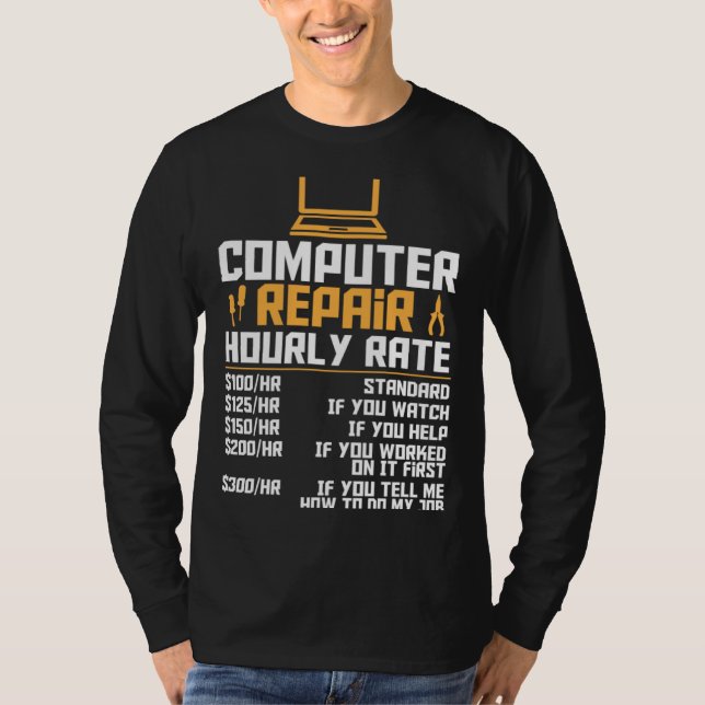 Camiseta Computer Nerd  Computer Engineer  Computer Hourly  (Frente)