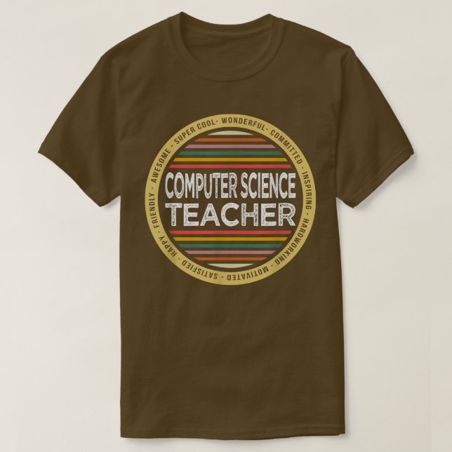 Camiseta Computer Science Teacher Shirt Funny Profession Bi (Frente do Design)