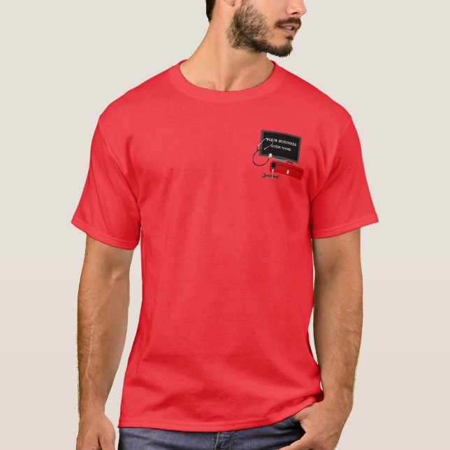 Camiseta Computer Technician Repair Service Red T-shirt (Frente)
