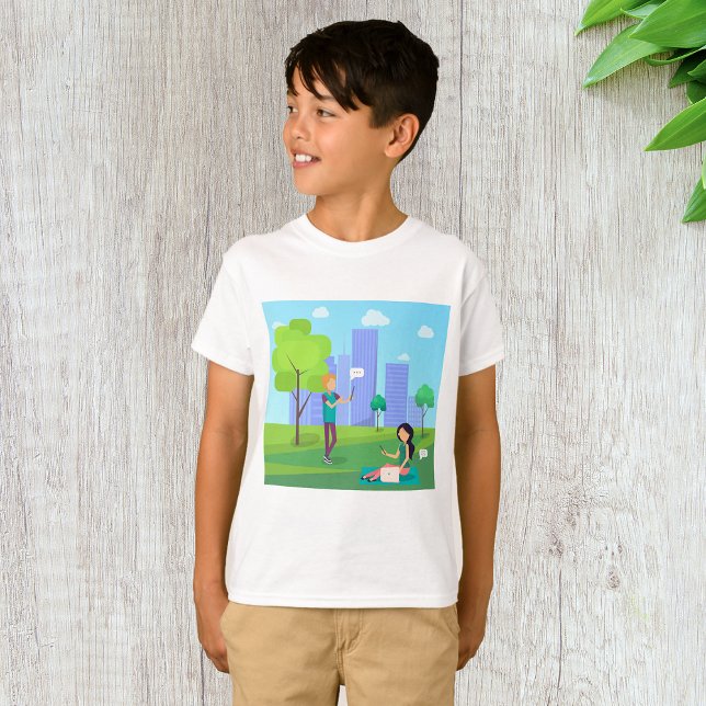 Camiseta Comunicação em Mídia Social no Parque da Cidade (Criador carregado)