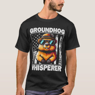 Camiseta Comunicador Retro de Marmota Engraçado Dia da Marm