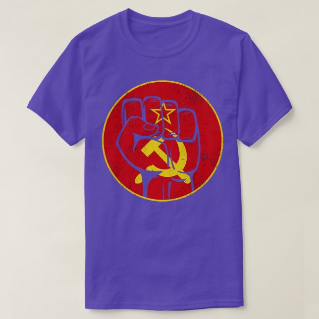 Camiseta Comunismo União Soviética Fist Hammer Fickle (Frente do Design)