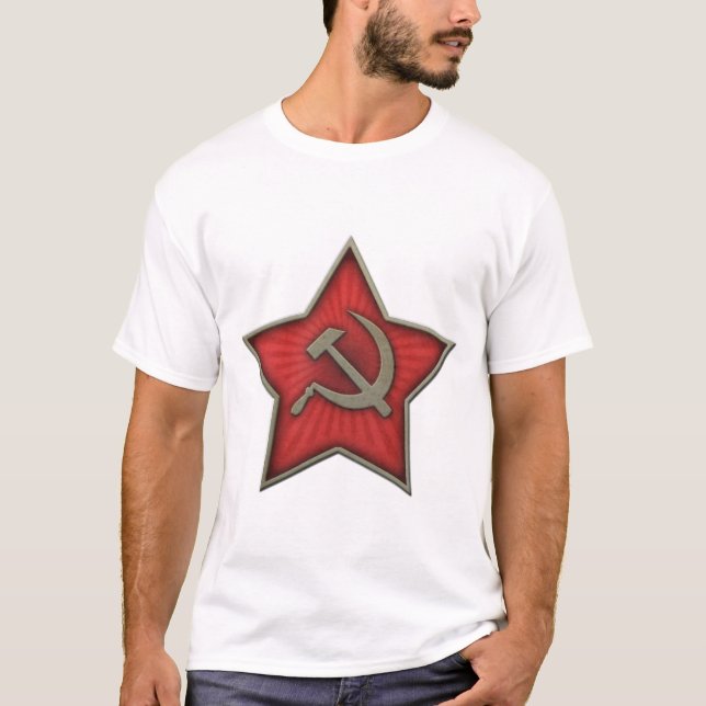 Camiseta Comunista soviético do martelo e da foice da (Frente)