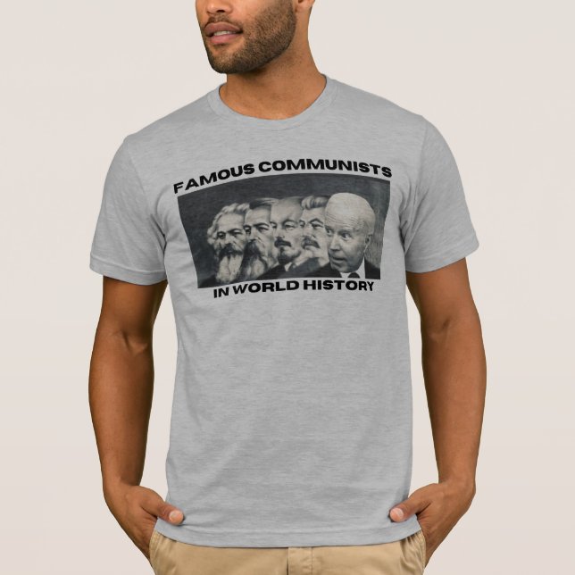 Camiseta Comunistas Famosos Anti-Biden na História Mundial (Frente)