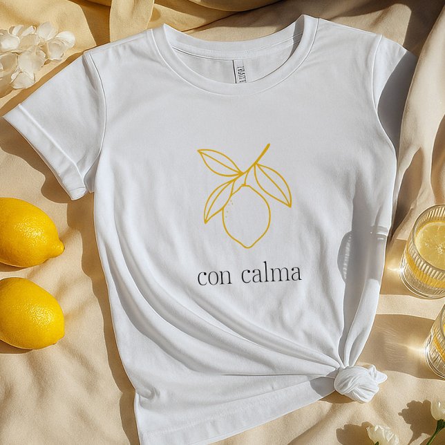 Camiseta Con Calma - Estética Italiana Com Limão | Boho Sum (Criador carregado)