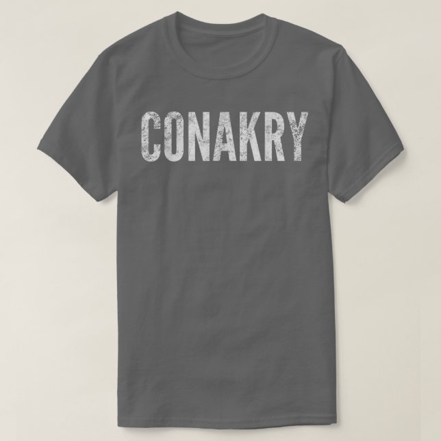 Camiseta Conakry, Guinea Distressed Graphic  (Frente do Design)