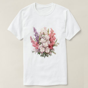 Camiseta Conceito Artístico de Buquê Rosa Design