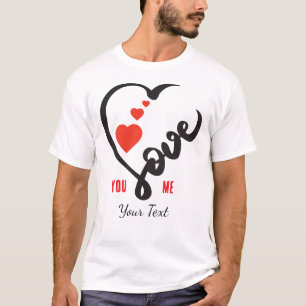 Camiseta Conceito de Amor e Romance com Elementos de Coraçã