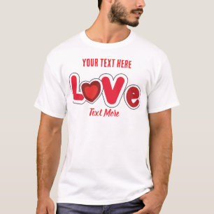 Camiseta Conceito de Amor e Romance com Elementos de Coraçã