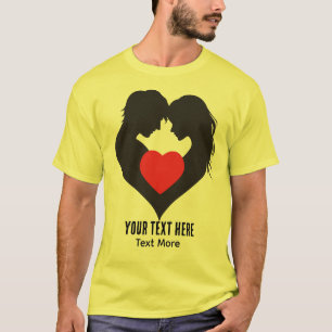 Camiseta Conceito de Amor e Romance com Elementos de Coraçã