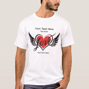 Camiseta Conceito de Amor e Romance com Elementos de Coraçã