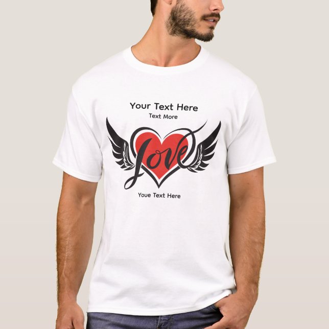 Camiseta Conceito de Amor e Romance com Elementos de Coraçã (Frente)