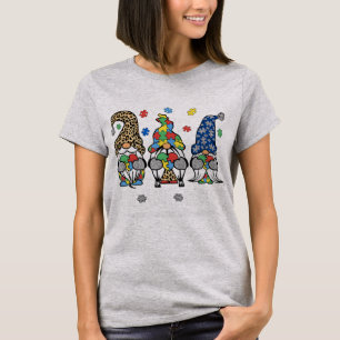 Camiseta Conceito de Consciencialização do Autismo Gnomo