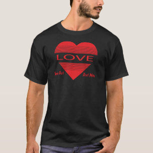 Camiseta Conceito de Design de Amor e Romance com Elementos