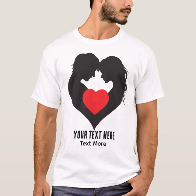 Camiseta Conceito de Design de Amor e Romance com Elementos (Frente)