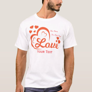Camiseta Conceito de Design de Amor e Romance com Elementos