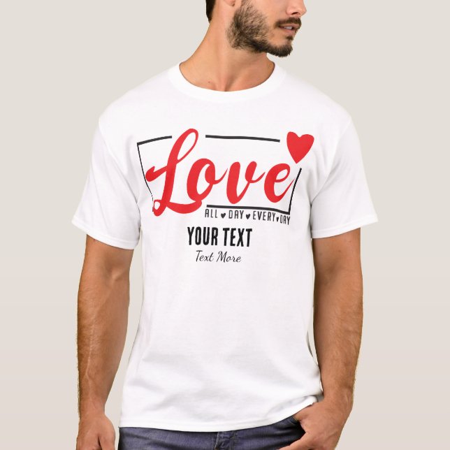 Camiseta Conceito de Design de Amor e Romance com Elementos (Frente)