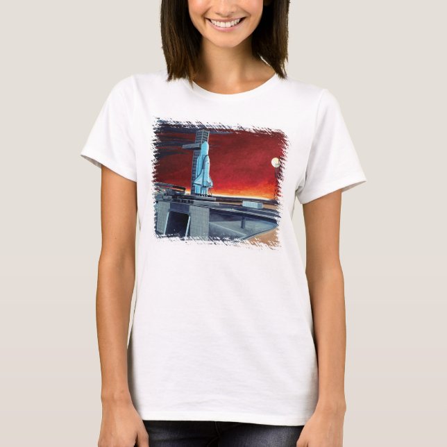 Camiseta Conceito de Plataforma de Lançamento de Lua Cheia  (Frente)