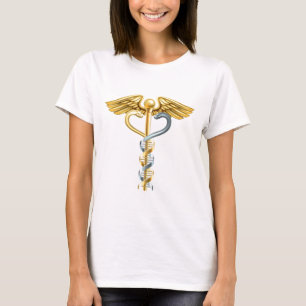 Camiseta Conceito do Caduceus da hélice dobro do ADN