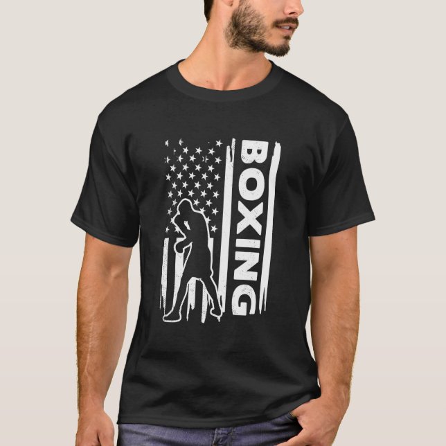 Camiseta Conceito gráfico de boxe com a bandeira dos EUA (Frente)