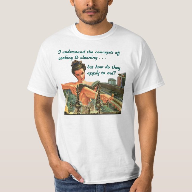 Camiseta Conceitos do cozinhar & da limpeza (Frente)
