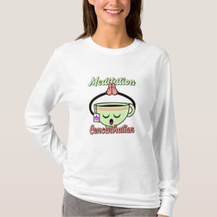 Camiseta Concentração de Meditação Café Cute Mug Kawai