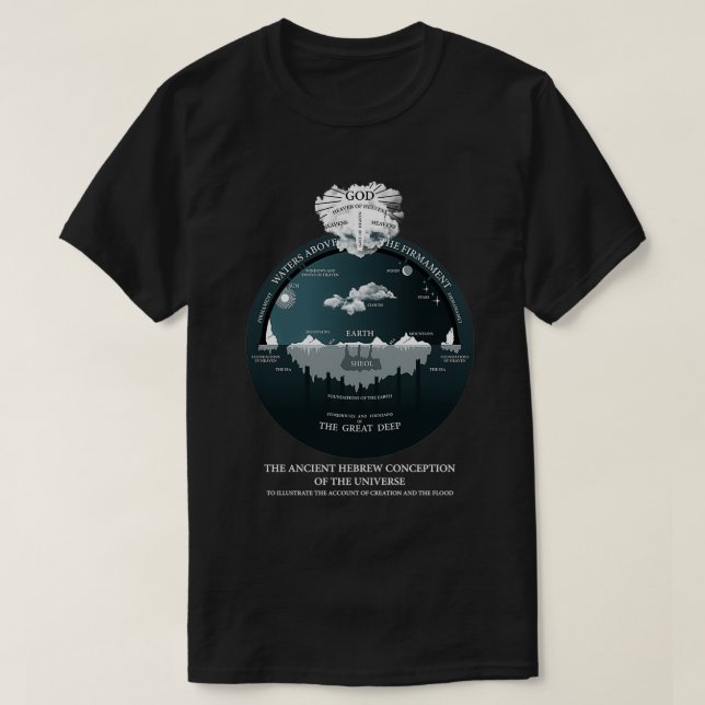 Camiseta Concepção hebraica antiga da Terra plana do Univer (Frente do Design)