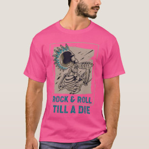 Camiseta Concerto de Skeleton Rock Roll Till A Die Punk Roc