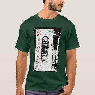 Camiseta Concerto Retro de Punk Rock dos Anos 80 Fita Casse