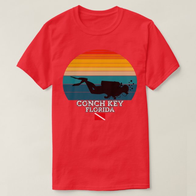 Camiseta Conch Key United Island Diving (Frente do Design)