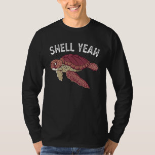 Camiseta Concha Sim Cute Tortoise e Amante de Tartaruga Mar