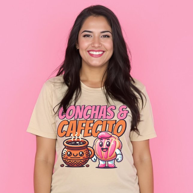 Camiseta Conchas & Cafecito Espanhol Café Pan Dulce (Conchas & Cafecito Spanish Sweet Coffee Pan Dulce T-Shirt)