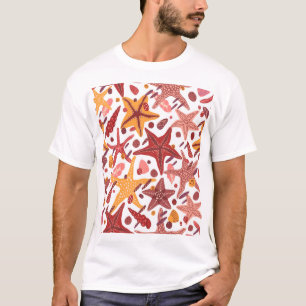 Camiseta Conchas de Starfish: Padrão do Mar Escandinavo