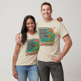 Camiseta Conchas de Verão e Beachy Sorvete