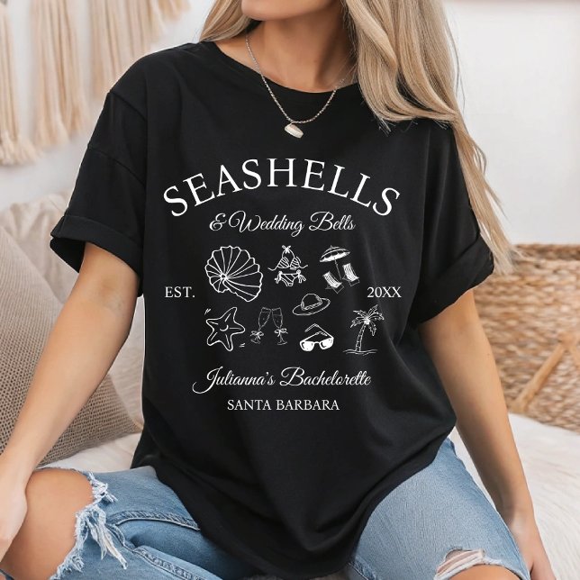 Camiseta Conchas Marinhas e Sininhos de Casamento Clube de  (Criador carregado)