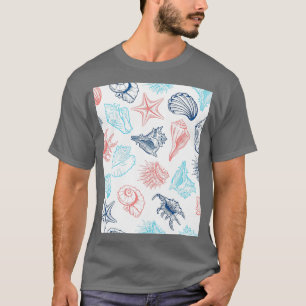 Camiseta Conchas marítimas Design Gráfico 1