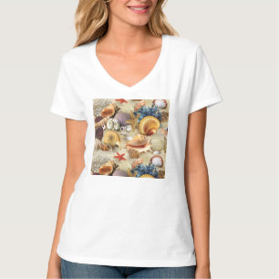 Camiseta Conchas marítimas na praia